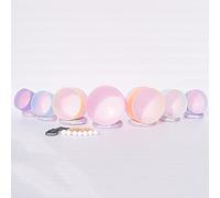 SUPER FOREST Set di campane tibetane in cristallo, per meditazione, terapia del suono, yoga, meditazione, con custodia, martello in gomma, bastone (440 Hz)