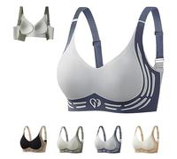 Super Gather Bra Lifting Anti-Sagging, Seamless Gathering Bra, Super GatherBra Wireless Push for Women Over 50 (Blue,XL)