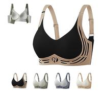 Super Gather Bra Lifting Anti-Sagging, Seamless Gathering Bra, Super GatherBra Wireless Push for Women Over 50 (Black,XL)