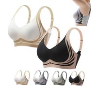 Super Gather Bra Wireless Push-Up Bra Lifting Anti-Sagging Seamless Everyday Sports Casual Bras for Large Breasts Full Coverage Shaping Support Bra for Women Wide Strap Soft Comfortable(04#,L)