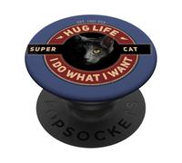 Super gatto nero gatto indiano moto retrò cool PopSockets PopGrip Adesivo