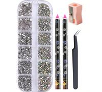 Super Glitter Crystal AB Non Hotfix strasss Set FlatBack Strass Sewing&Fabric Garment Nail Art strasss Decorations With Nails Crayons, Tweezers DIY Nail Charms Nail Gems Nail Suppliesdecorazioni per u