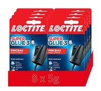 Super Glue 3 pennello pennello pennello confezione da 8, adesivo potente, facile da usare con un pennello, adesivo liquido ad asciugatura istantanea, adesivo trasparente, 8 flaconi di adesivo da 5 g