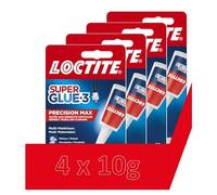 Super Glue 3 Precisione (flacone da 10 g) - Colla liquida tutti i materiali - Colla forte per riparazioni precise - Colla trasparente ad asciugatura rapida 4 x 10 g