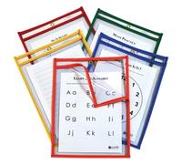 Super Heavyweight Plus Dry Erase Pockets Assorted Primary Colors 9 x
