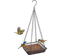 Super idea, mangiatoia a maglia fine con catena in acciaio inox, da appendere, resistente alle intemperie, mangiatoia per uccelli selvatici, cincioli, passeri, ecc.