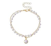 Super Immortal doppio strato collana con ciondolo di perle da donna temperamento collana girocollo catena clavicola confezione di gioielli alla moda, Misura unica, Metallo, Nessuna pietra preziosa