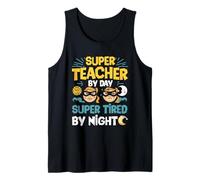 Super Insegnante di Giorno Super Stanco di Notte Supereroi Scuola Canotta
