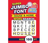 Super Jumbo Font House & Home Word Search Size 100 pt: Puzzle Book with Giant XL Print for Visually Impaired Adults