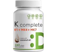 Super K Con Complesso Avanzato K2 (MK-7) 240 Gel Vitamina MK4/MK7/K1