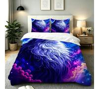 Super King Duvet Cover Set Purple Blue Cat, AQ450