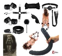 SUPER KIT SADOMASO SEXY Giochi Intimi DILDO DOPPIO COLLARE CROCE CORDA BONDAGE