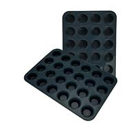 SUPER KITCHEN Set di 2 Stampo Antiaderente in Silicone, Teglia da Muffin con Rivestimento Antiaderente per Muffins, Cupcake (34 x 23 x 2,5 cm, Grigio)