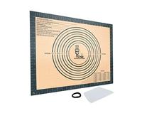 SUPER KITCHEN Tappetino da Forno in Silicone Antiaderente con Raschietto 50×40cm, Tappetino da Pasticceria Antiscivolo, Tampone per Impastare, Stuoia per Impasti, Pizza, Pasta, Pasticcino (Grigio)