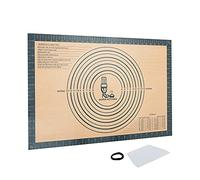 SUPER KITCHEN Tappetino da Forno in Silicone Antiaderente con Raschietto 60×40cm, Tappetino da Pasticceria Antiscivolo, Tampone per Impastare, Stuoia per Impasti, Pizza, Pasta, Pasticcino (Grigio)