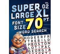 SUPER LARGE XL FONT SIZE 70 pt WORD SEARCH 2: Huge Print Puzzle Book with Giant Letters for the Visually Impaired and Seniors