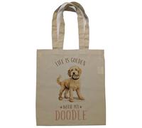 Super Lemon Affascinanti borse a tema cane: borse a tracolla eleganti e riutilizzabili con adorabili stampe di cani, perfette per shopping, viaggi e regali, Beige, 10 Litres