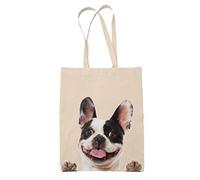Super Lemon Borsa per la spesa riutilizzabile con bulldog francese, idea regalo, ecologica, elegante, con manico lungo, ideale come regalo per qualsiasi amante dei cani, Naturale, 38 x 42cm
