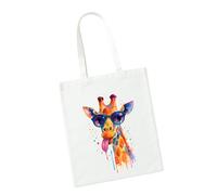 Super Lemon Cool Giraffe Watercolour Art - Borsa tote in poliestere, colore: bianco, 42 x 38 cm