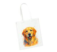 Super Lemon Golden Retriever Watercolour Art - Borsa tote in poliestere, 42 x 38 cm, colore: Bianco