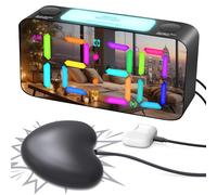 Super Loud Bed Shaker Doppia Sveglia per Adulti Che Dormono Pesante, Orologio Digitale Vibrante con Display A LED A Specchio di Grande Dimensione Dimmerabile, Luce Notturna, Caricatore USB