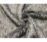 Super Lusso Tessuto In Pelliccia Finta - VELLUTO LUNGO ARGENTO E NERO