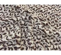 Super Lusso Tessuto Sintetico In Pelliccia - MICRO CREMA E MARRONE VORTICE