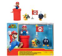 Super Mario 2.5"""" Action Figures Bowser's Airship Deck Diorama Playset