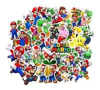 Super Mario Adesivi Decalcomanie per computer portatili, telefoni, custodie per telefono, console, pareti, custodia per bagagli, libri, 50 adesivi (1 ogni design-resistente all'acqua)