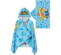 Super Mario Asciugamano Bambini, Telo Mare E Piscina Mario E Luigi, Asciugamani Bambini Con Cappuccio, Blue, One Size