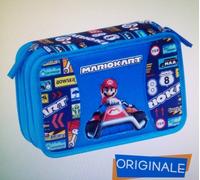 Super Mario Astuccio 3 ZIP BLU Completo Di Cancelleria www.genesistore.it