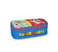 Franco Cosimo Panini SUPER MARIO - Astuccio Scuola Ufficiale Super Mario, Astuccio Bambino e Bambina Ovale, Ideale per Riporre la Cancelleria, con Pratica Chiusura a Zip, 22x7,5Hx11 cm