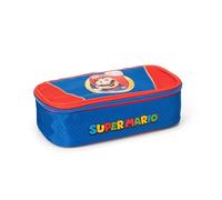 SUPER MARIO - Astuccio Scuola Ufficiale Super Mario, Astuccio Ovale, Ideale per Riporre la Cancelleria, con Pratica Chiusura a Zip, 22x7,5Hx11 cm