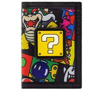 Super Mario Blocco di Domande Bowser Bob-omb Portafoglio Nero