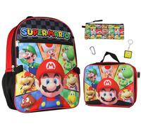 Super Mario Bowser Yoshi Luigi - Set di 5 contenitori per il pranzo e zaino per bambini, multicolore, taglia unica
