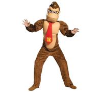 Super Mario Bros Costume da Donkey Kong per bambini, prodotto ufficiale Nintendo, include tuta con busto imbottito, iconica cravatta rossa DK e maschera di Donkey Kong