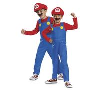 Super Mario Bros. Costume Mario per bambini, con licenza ufficiale Disguise, vestibilità comoda e design dettagliato, taglia M 7-8