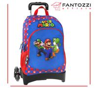 SUPER MARIO BROSS - LUIGI - JOSHI - TROLLEY TRE RUOTE ZAINO ORGANIZZATO SCUOLA