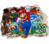 Super Mario Brothers - Adesivo in vinile stampato 3-3D per cameretta dei bambini, formato A4