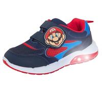 Super Mario Brothers Boys - Scarpe da ginnastica per bambini, con luci lampeggianti Nintendo, blu, rosso, bianco., 25 EU