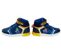 Super Mario Brothers - Scarpe da ginnastica alte con luci, da bambino, scarpe da skate, Blu, 24 EU