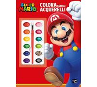 Super Mario. Colora con gli acquerelli. Ediz. illustrata. Con 16 acquerelli. Con pennello