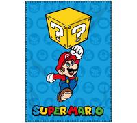 Super Mario Coperta In Pile 100 X 140 Cm Blu