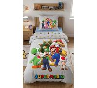 Super Mario Copripiumino Singolo 140x200 + Federa 65x65 Luigi Toad Peach