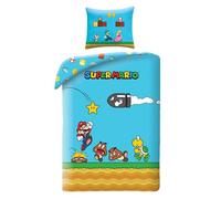 Parure da letto Super Mario blu, copripiumino 140 x 200 cm + federa, 100% poliestere
