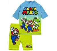 Super Mario Costume da Bagno Boys UV50 Sole Sicuro in Due Pezzi Top & Shorts Cos 3-4 Anni