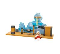 Super Mario Deluxe 2.5in Bowser's Air Ship Playset with Fire Mario Action Figure