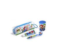 Super Mario Neceser Infantil, Contiene: Dentifrico, Cepillo Dental y Vaso Decorad