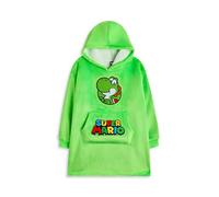Super Mario Felpa con Cappuccio Coperta indossabile per Bambini Unisex Nintendo | Pullover con Cappuccio Verde per Bambini con Grafica del Personaggio Yoshi