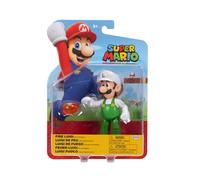 Super Mario Fire Luigi - Action figure con palla di fuoco, 10 cm